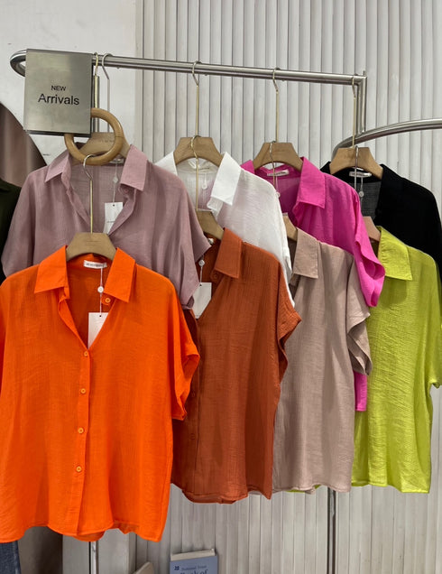 Summer Drop Shoulder Short Sleeves Shirts